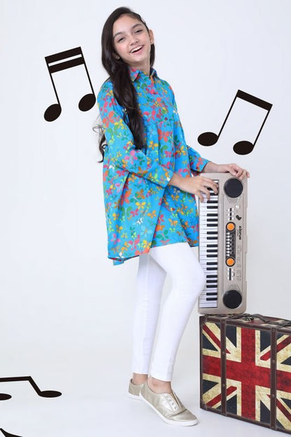 Printed Dobby MAK Girl Kurti