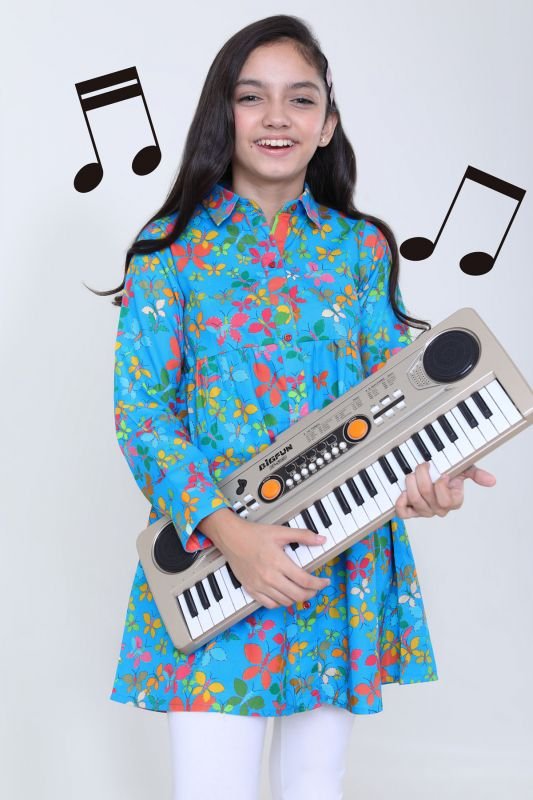 Printed Dobby MAK Girl Kurti