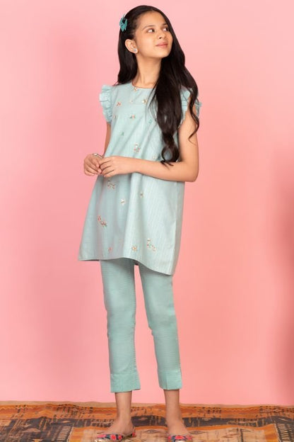 2 Pc Embroidered Jacquard Suit