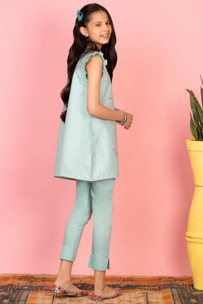 2 Pc Embroidered Jacquard Suit