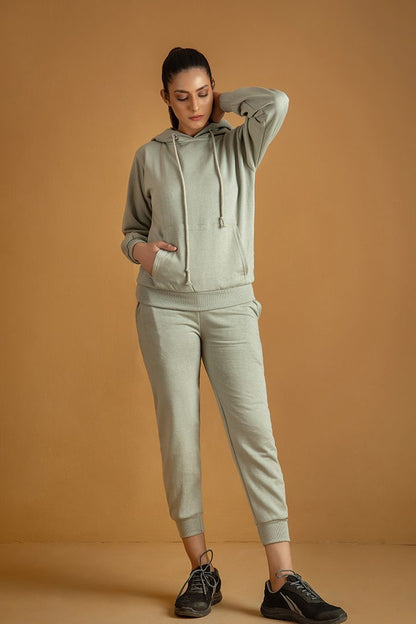 Decuir - Tracksuit mint green with warm hoodie and pants