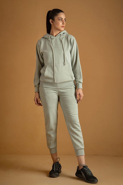 Decuir - Tracksuit mint green with warm hoodie and pants