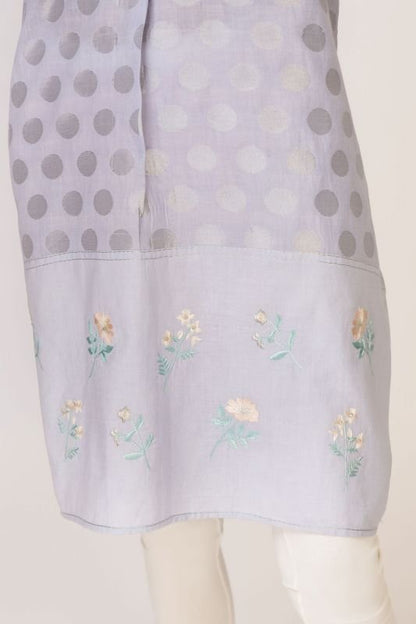 Dyed Embroidered Jacquard Kurti