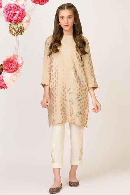 Dyed Embroidered Jacquard Kurti