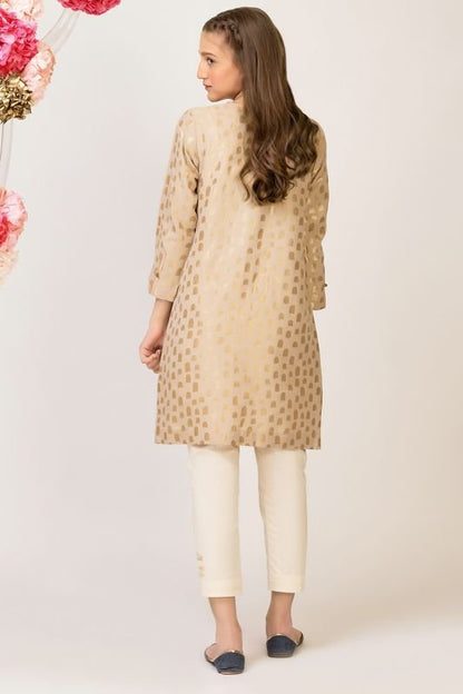 Dyed Embroidered Jacquard Kurti