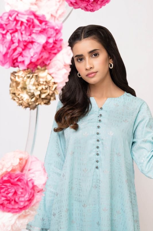 2 Pc Printed Cotton Satin Suit