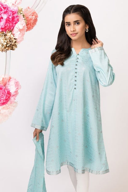2 Pc Printed Cotton Satin Suit