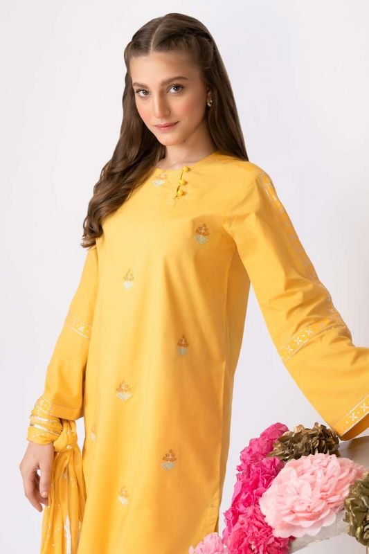 2 Pc Cambric Embroidered Suit