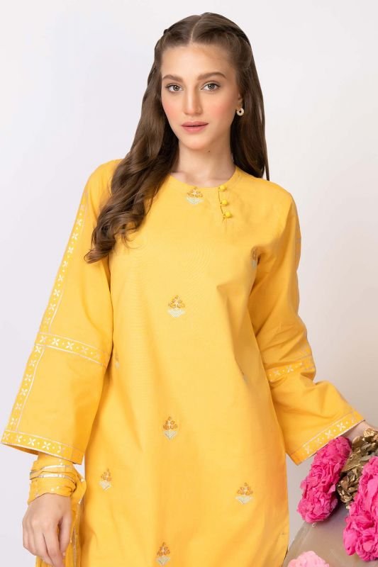 2 Pc Cambric Embroidered Suit