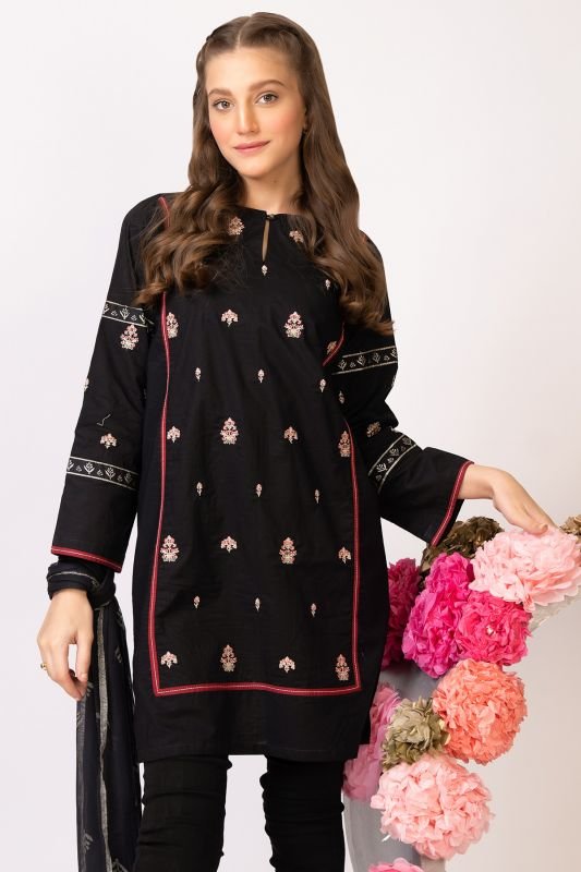 2 Pc Cambric Embroidered Suit
