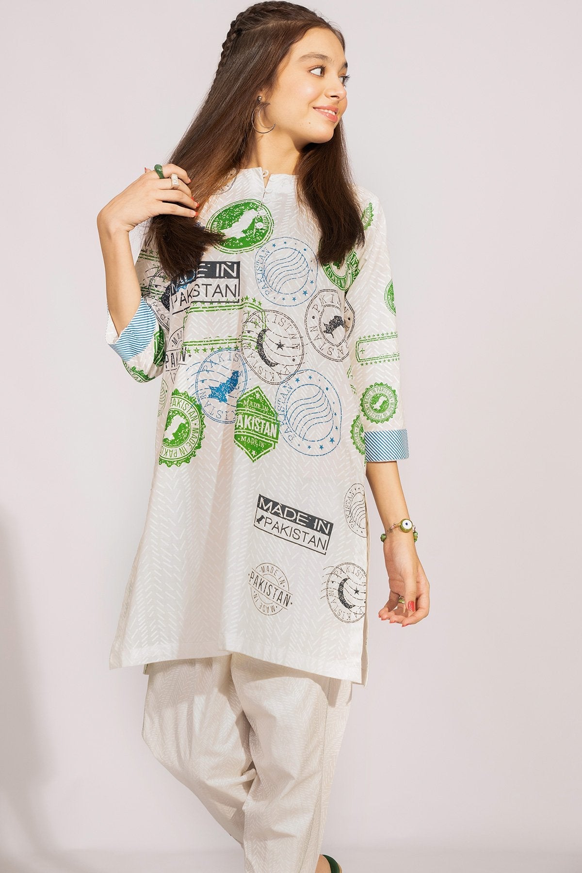 2 Pc Printed Cambric Outfit