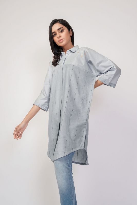 Dyed Embroidered Kurti