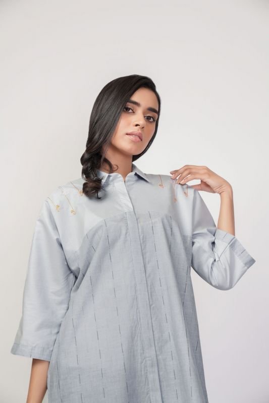 Dyed Embroidered Kurti