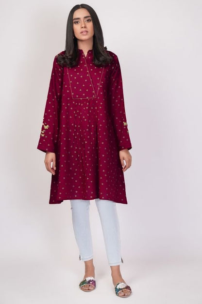 Embroidered Jacquard Kurti