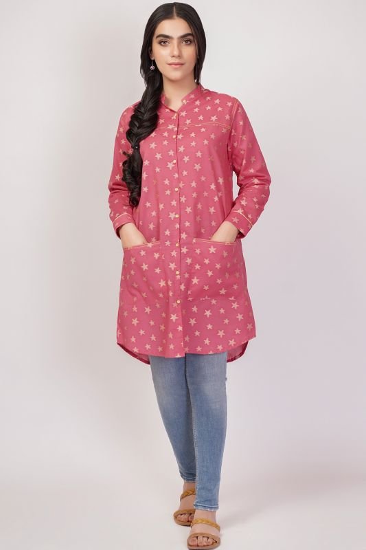 Printed Jacquard Kurti