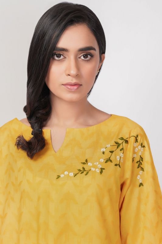 Embroidered Dobby Kurti
