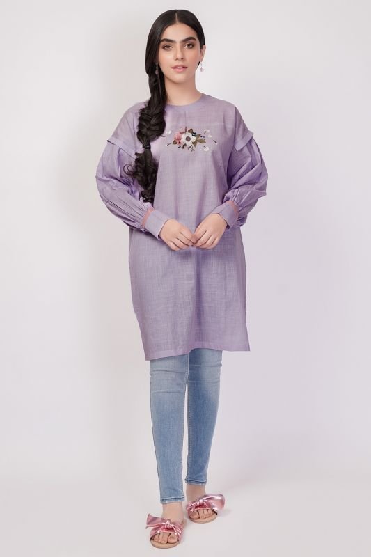 Embroidered Dobby Kurti