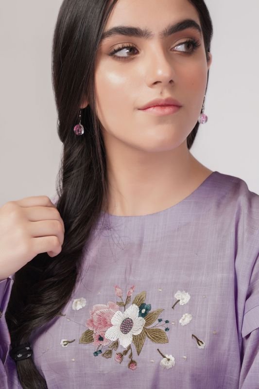 Embroidered Dobby Kurti