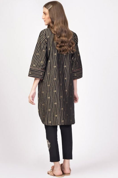 Dyed Embroidered Jacquard Kurti