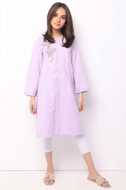 Dyed Embroidered Dobby Kurti
