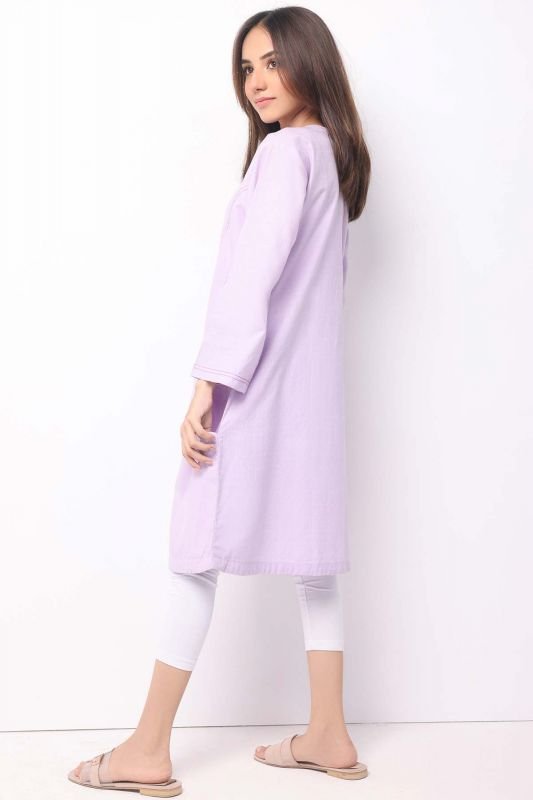 Dyed Embroidered Dobby Kurti