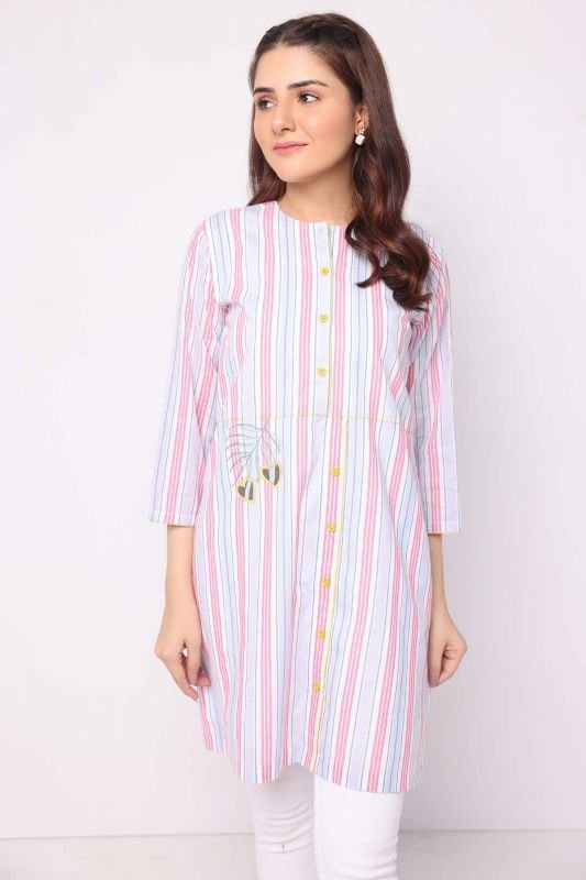 Dyed Embroidered Kurti
