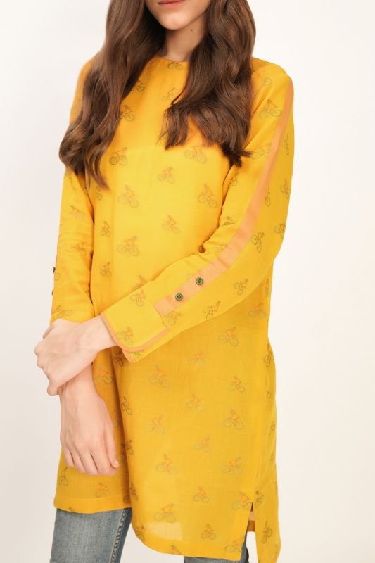 Dyed Jacquard Kurti