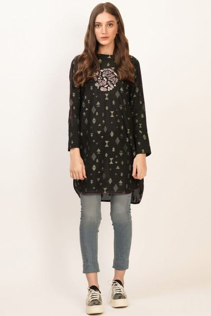 Embroidered Jacquard Kurti