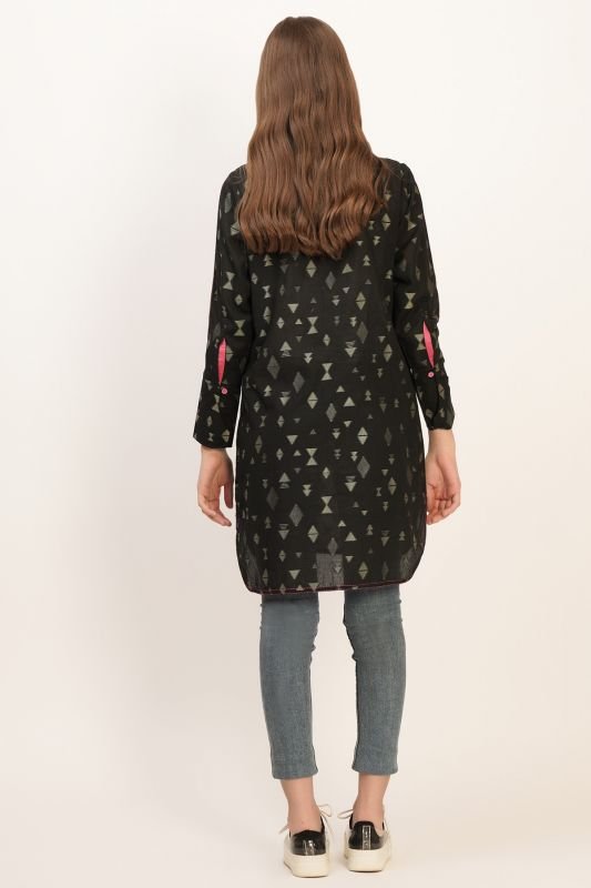 Embroidered Jacquard Kurti