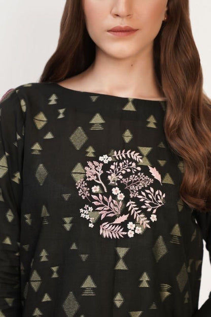 Embroidered Jacquard Kurti