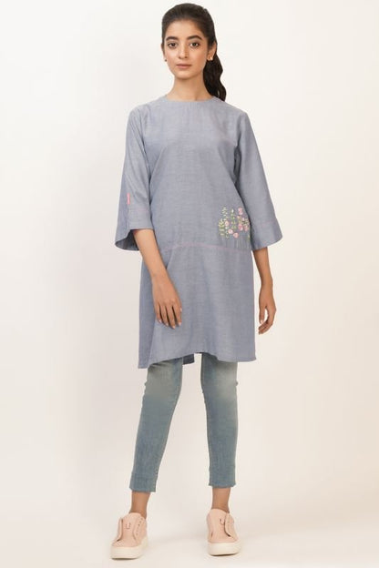Dyed Embroidered Kurti