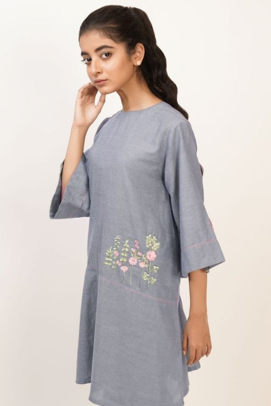 Dyed Embroidered Kurti