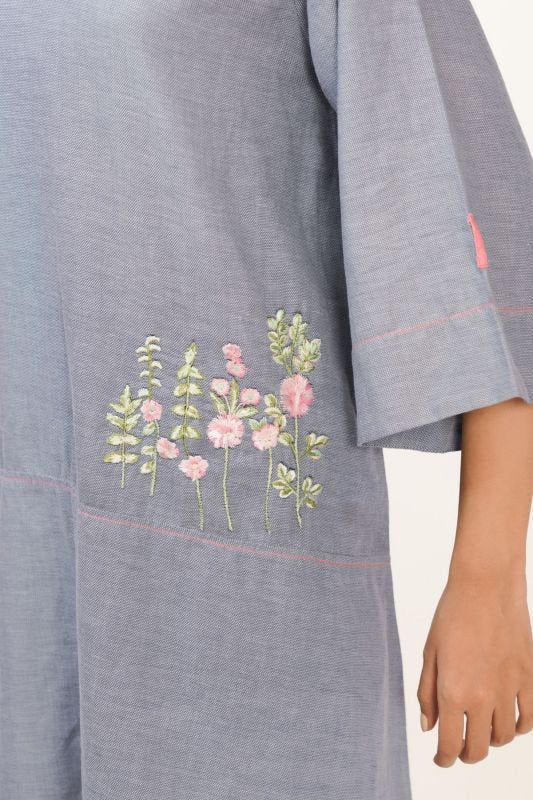 Dyed Embroidered Kurti