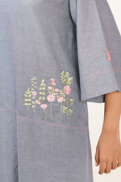 Dyed Embroidered Kurti