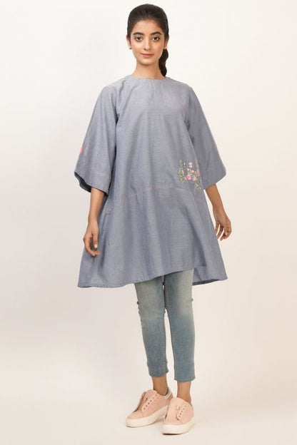 Dyed Embroidered Kurti