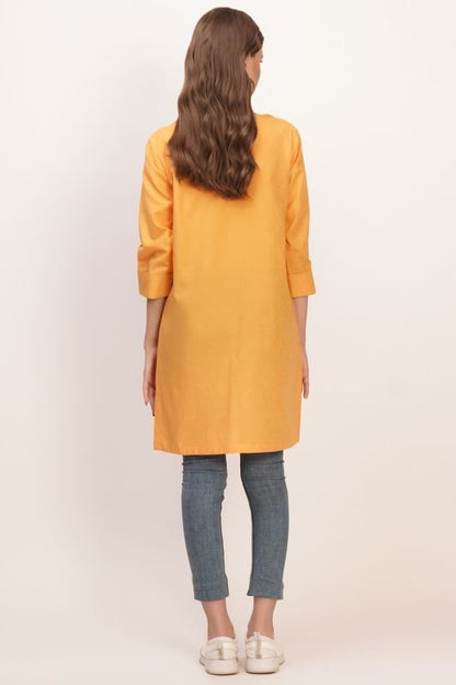 Dyed Embroidered Jacquard Kurti