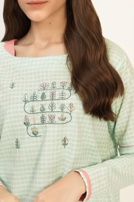 Dyed Embroidered Kurti