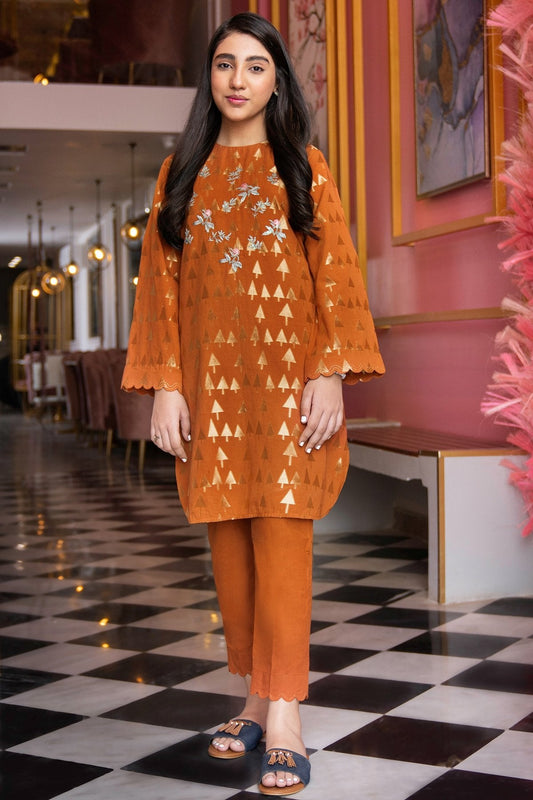 2 Pc Embroidered Jacquard Suit