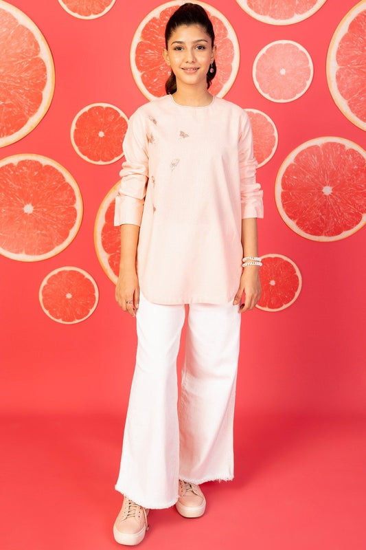 Dyed Embroidered Karandi Kurti