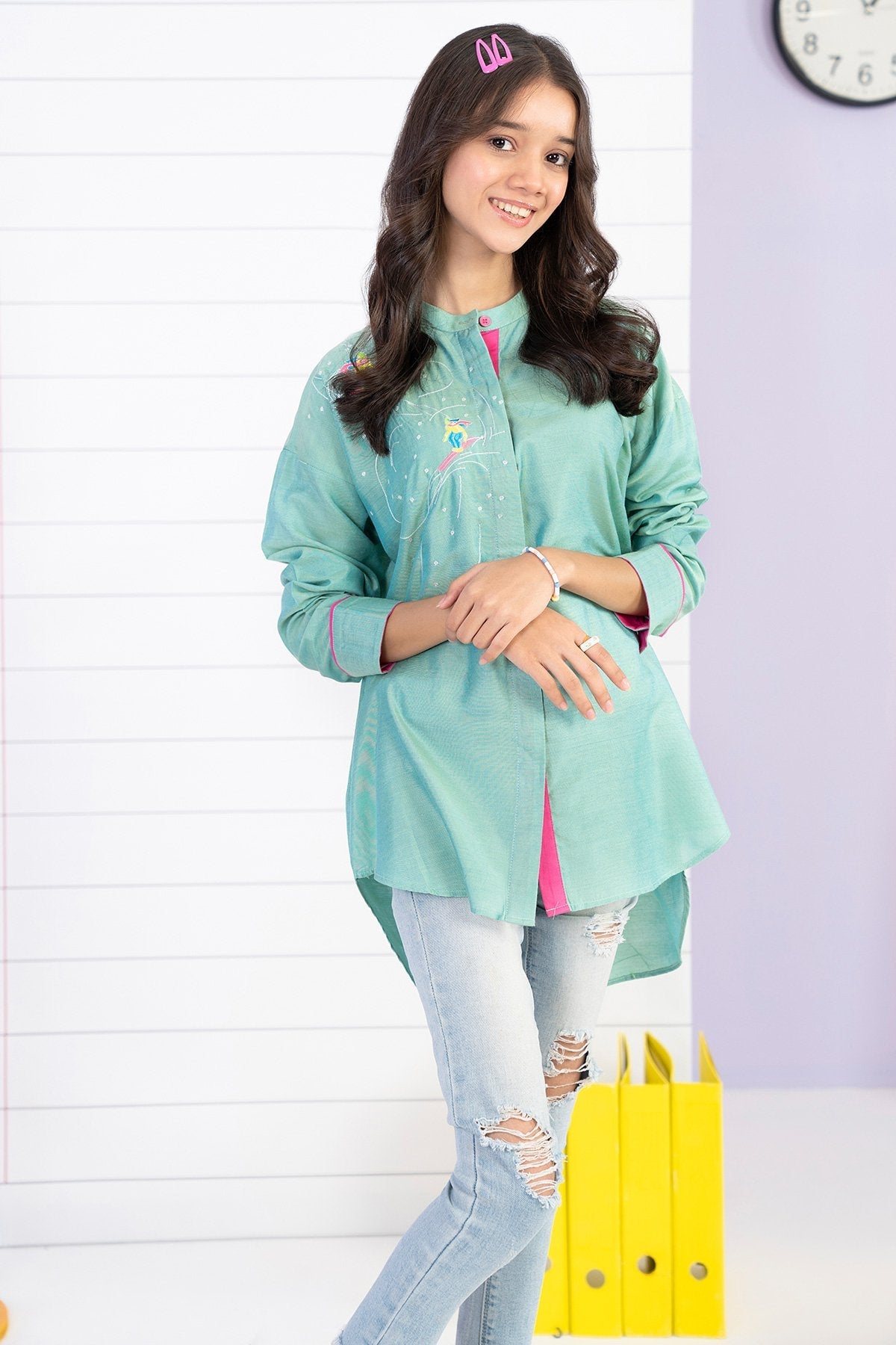Dyed Embroidered Kurti