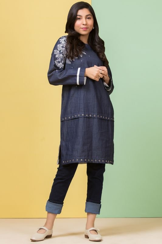 Printed Denim MAK Kurti
