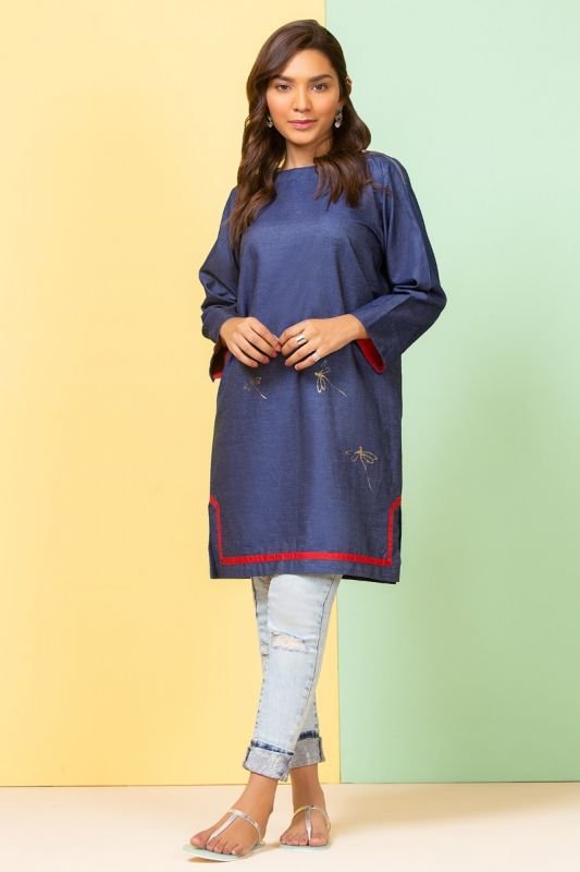 Printed Denim MAK Kurti-XXS