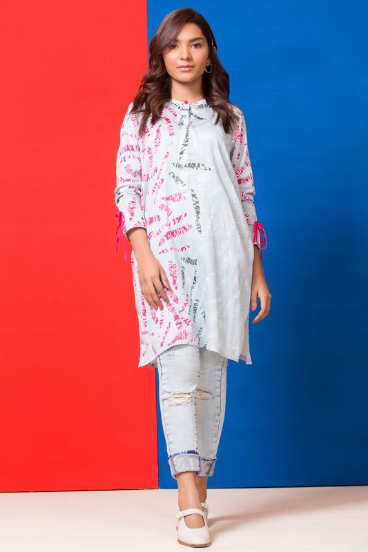 Printed Satin MAK Kurti