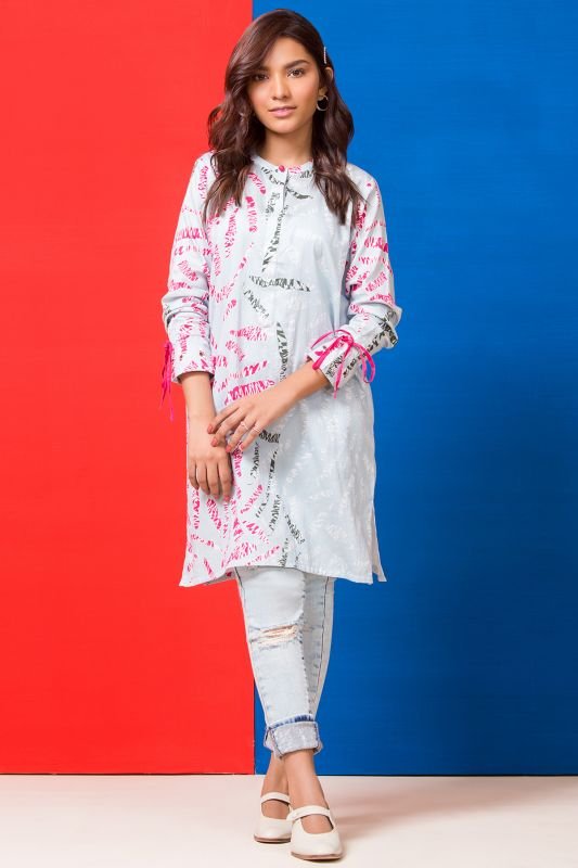 Printed Satin MAK Kurti