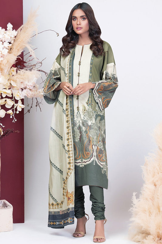 Alkaram - 3 Pc Printed Cambric Suit With Broshia Dupatta