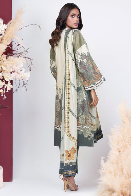 Alkaram - 3 Pc Printed Cambric Suit With Broshia Dupatta