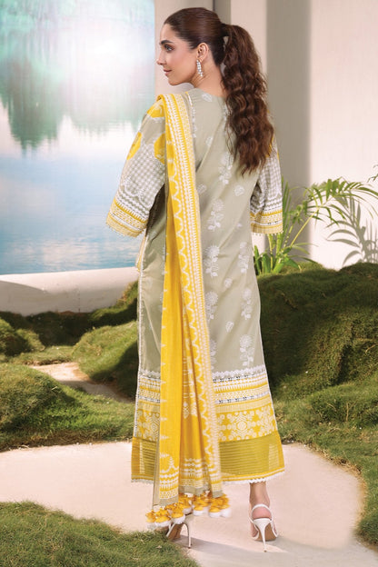 3 Pc Embroidered Cambric Suit With Cotton Net Dupatta