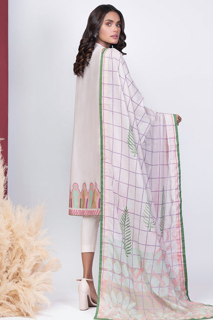 3 Pc Printed Cambric Suit With Lawn Dupatta