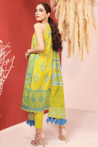 3 Pc Printed Cambric Suit With Lawn Dupatta