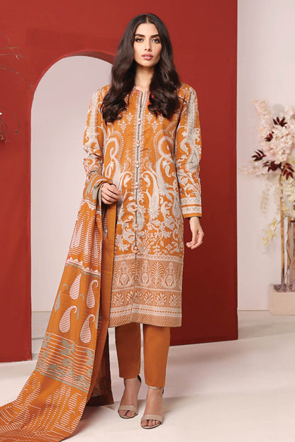 Alkaram - 3 Pc Printed Cambric Suit With Lawn Dupatta